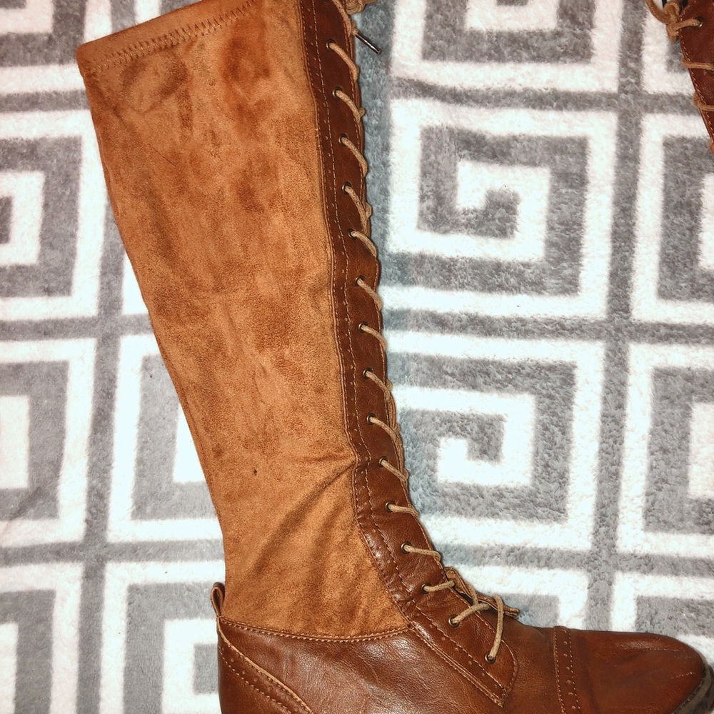 Knee High Lace Up Boots